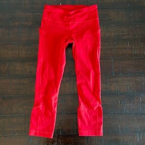 Red Lululemon leggings